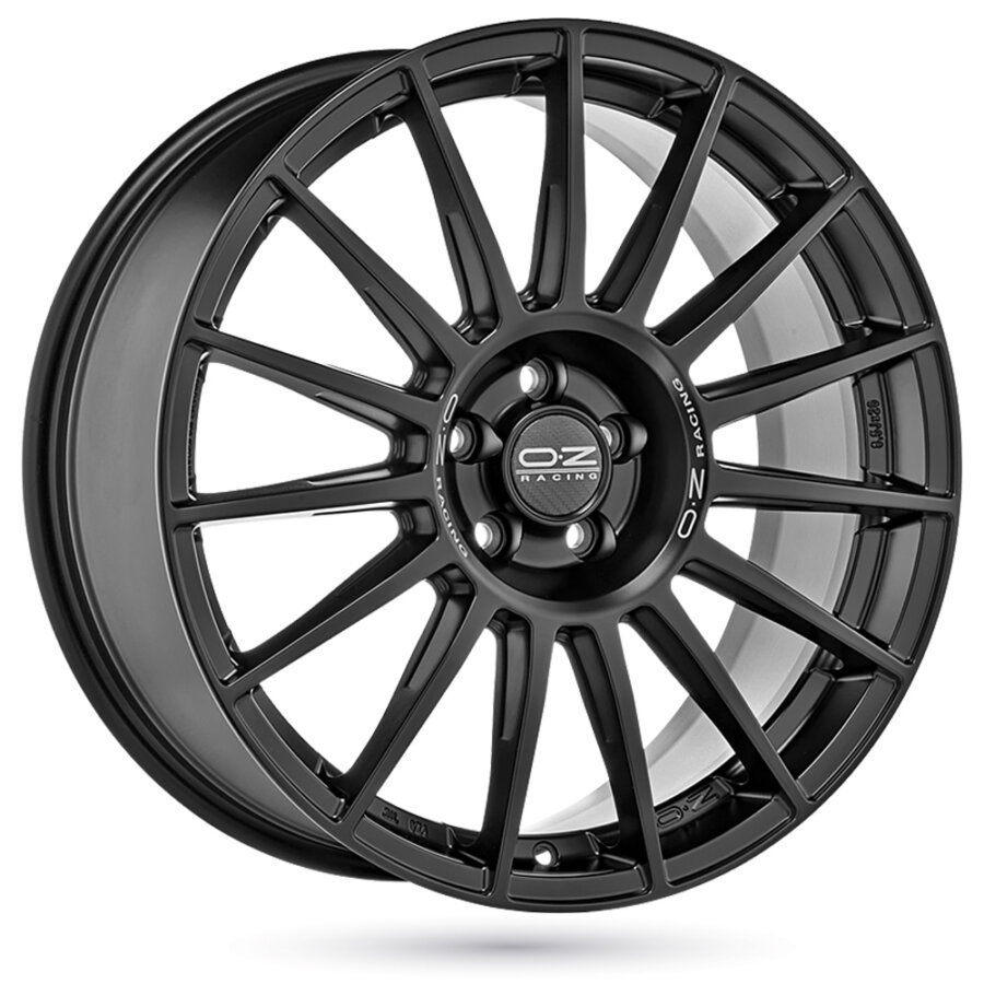 Aluminium velg oz superturismo dakar 9.5x21 5x130 et46 mat zwart zilveren letter