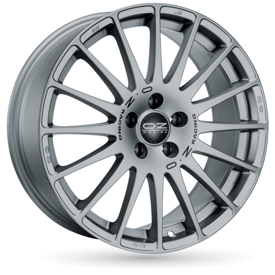 Aluminium velg oz superturismo gt 7x18 4x108 et25 grijze zwarte letter