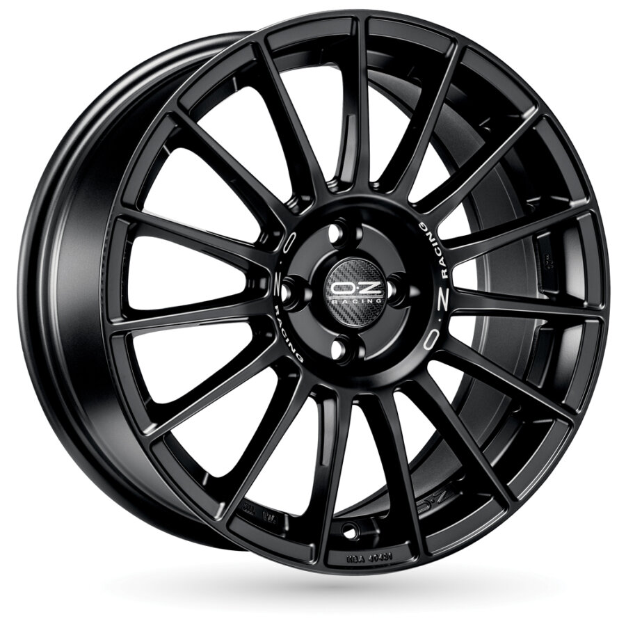 Aluminium velg oz superturismo lm 7.5x17 4x108 et40 mat zwart zilveren letter