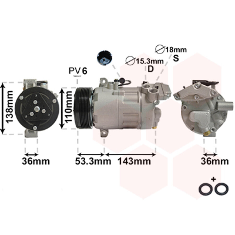 Compresseur de climatisation van wezel 0600k321