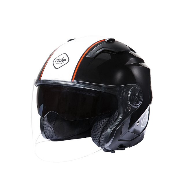 RIDE 6032 jethelm - glanzend zwart - L : Auto5.be