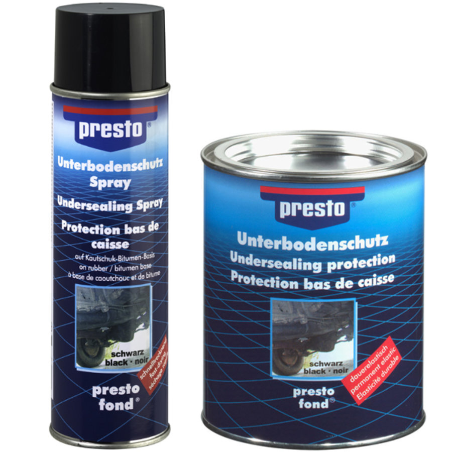 Zwarte bitumenspray voor bescherming van carrosserieonderzijde PRESTO 500 ml
