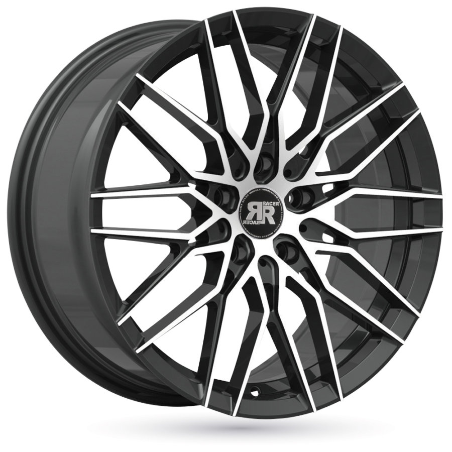 Aluminium velg RACER racer_raptor_noir_face_polie 8x18 5x108 ET45 Zwart ...