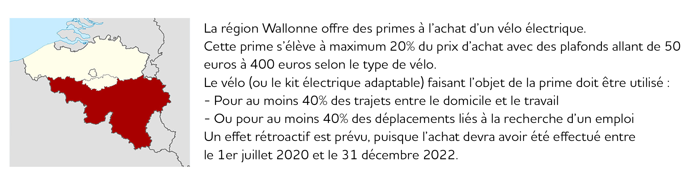 Brabant wallon 2025 prime vélo électrique